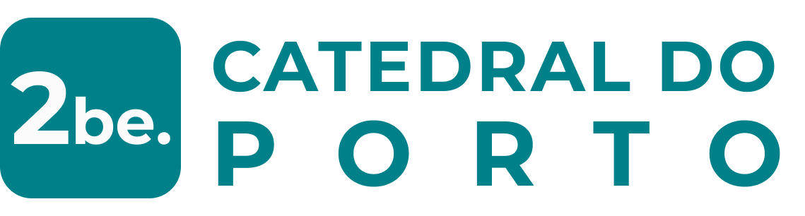 2be. Catedral do Porto logo with teal background and white text.