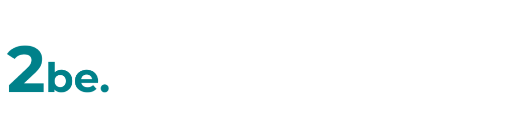 2be. Catedral do Porto logo with teal text on a white rounded square and white text.